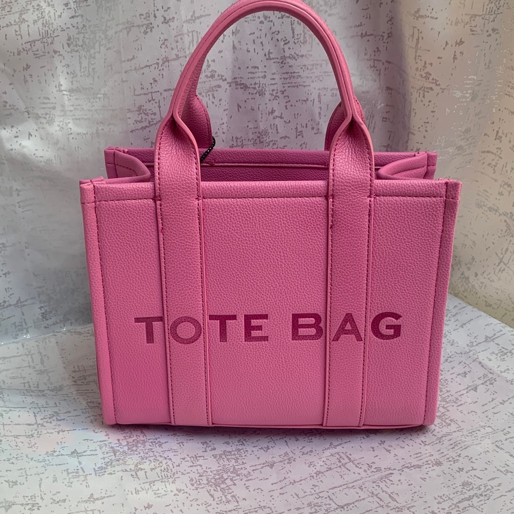 Structured Pink Tote Bag with Dual Top Handles